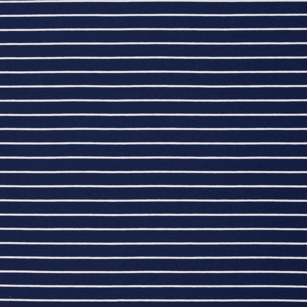 Jersey Stoff - Streifen - Stripes - Isa - Dunkelblau (Meterware ab 0.50m)