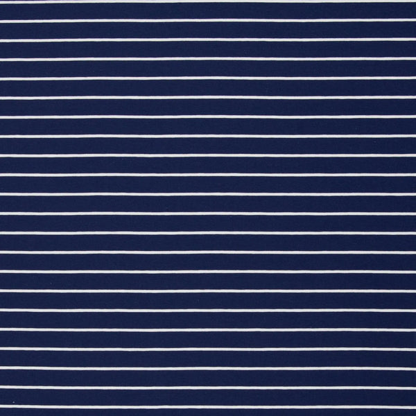 Jersey Stoff - Streifen - Stripes - Isa - Dunkelblau (Meterware ab 0.50m)