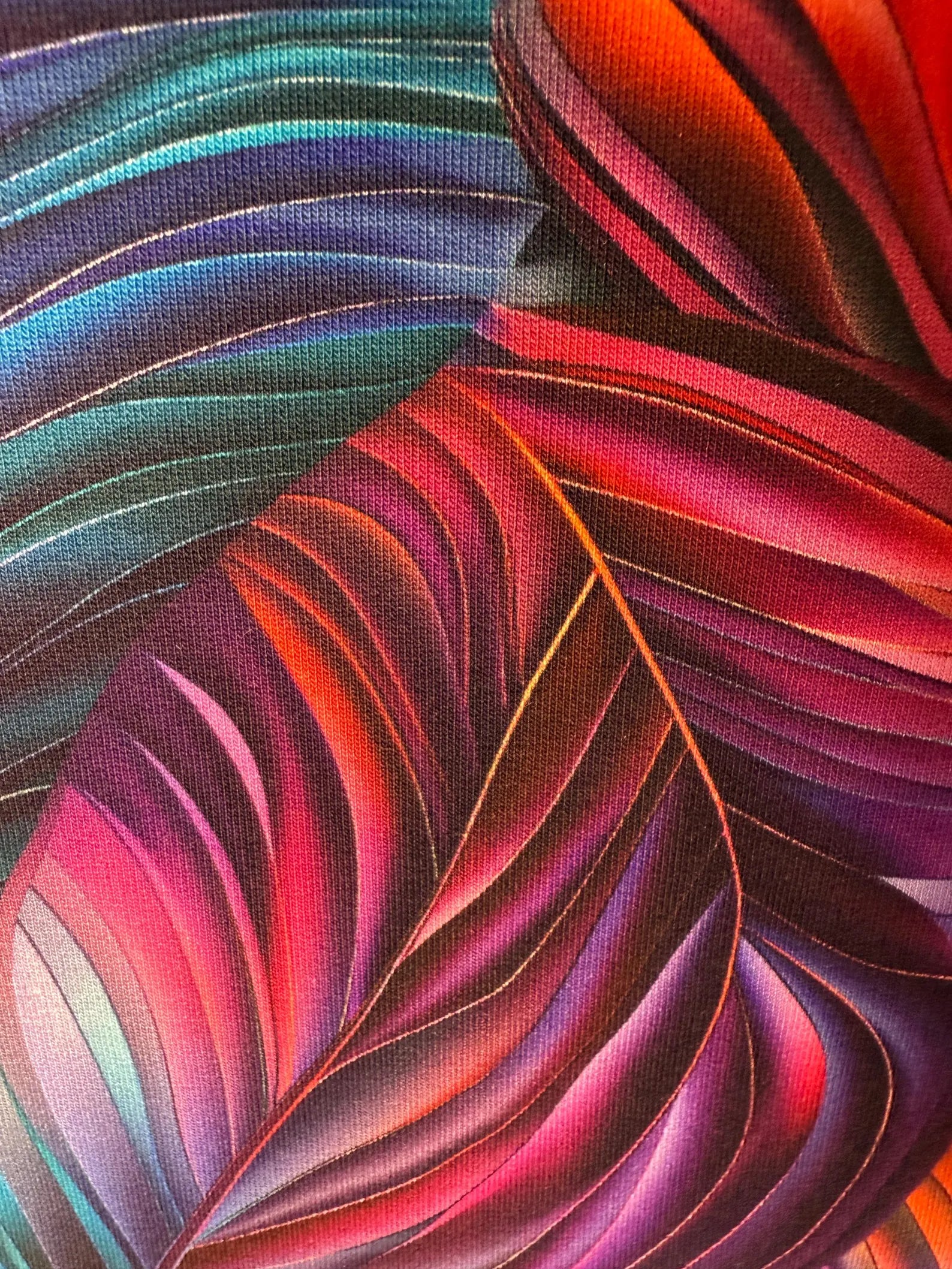 French Terry - Rainbow Palm (Meterware ab 0.5m)