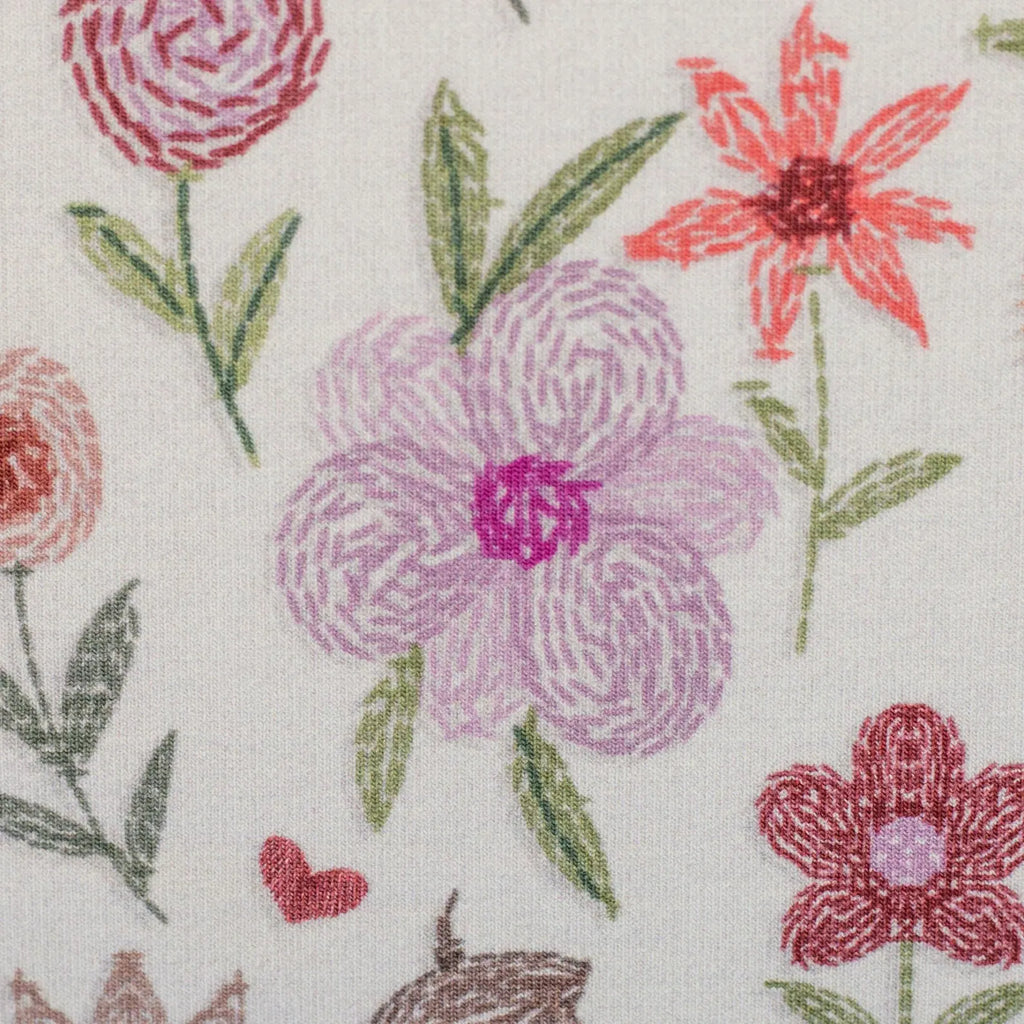 French Terry - Stickoptik, Blumen, Flowers by Christine Zielinski (Meterware ab 0.5m)