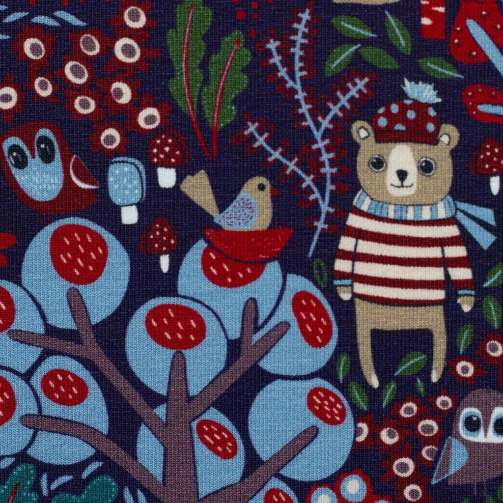 French Terry - In the woods - Waldtiere (Meterware ab 0.5m)