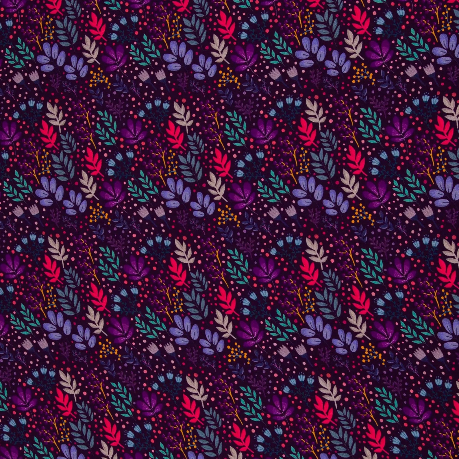 Viskose Webware - Wildblumen by Emjo Design - Lila (Meterware ab 0.50m)