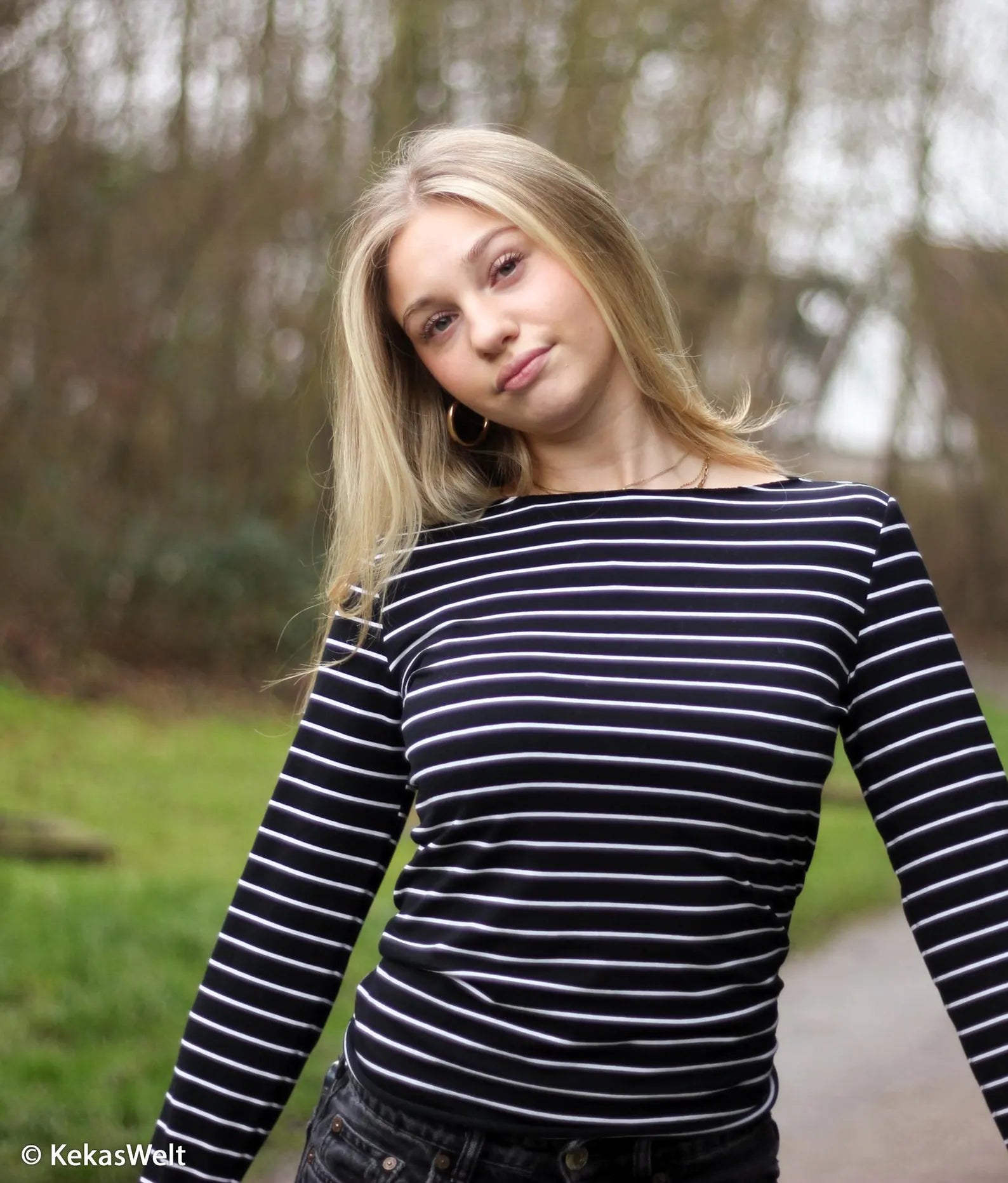 Jersey Stoff - Streifen - Stripes - Isa - Schwarz (Meterware ab 0.50m)