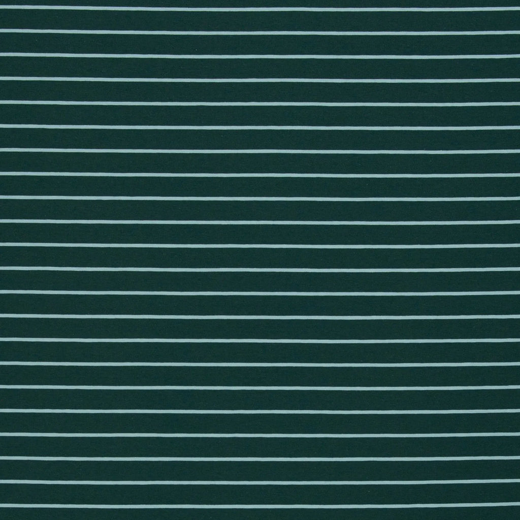 Jersey Stoff - Streifen - Stripes - Isa - Dunkelgrün (Meterware ab 0.50m)