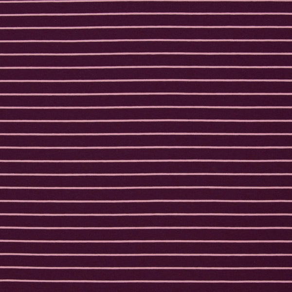 Jersey Stoff - Streifen - Stripes - Isa - Beere (Meterware ab 0.50m)