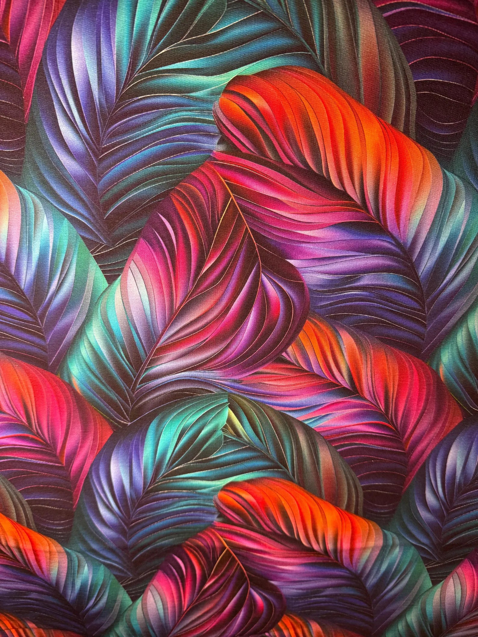 French Terry - Rainbow Palm (Meterware ab 0.5m)