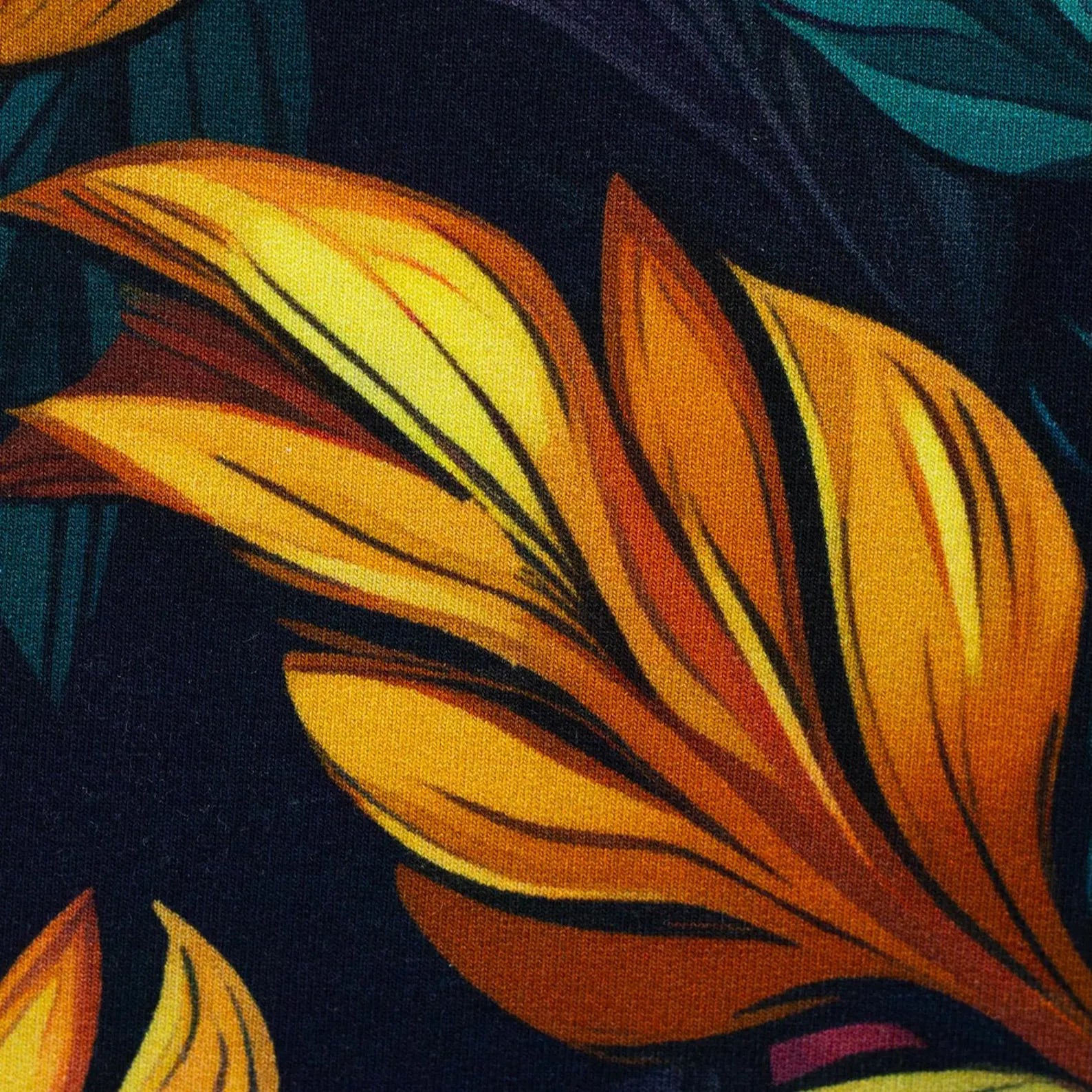 French Terry Modal Stoff - Flower Power - Kairo (Meterware ab 0.50m)