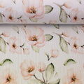 Rippjersey Stoff - Flowers (Meterware ab 0.50m)
