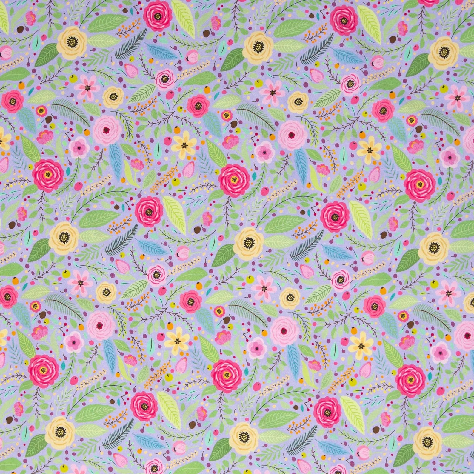 Baumwolle Webware - Frühlingsblumen (Meterware ab 0.50m)