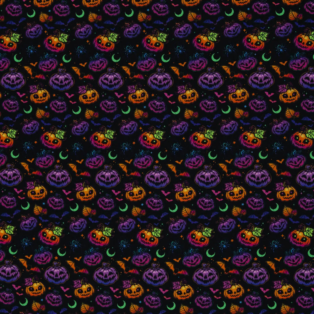 Baumwolle Webware - Halloween - Kürbis (Meterware ab 0.50m)