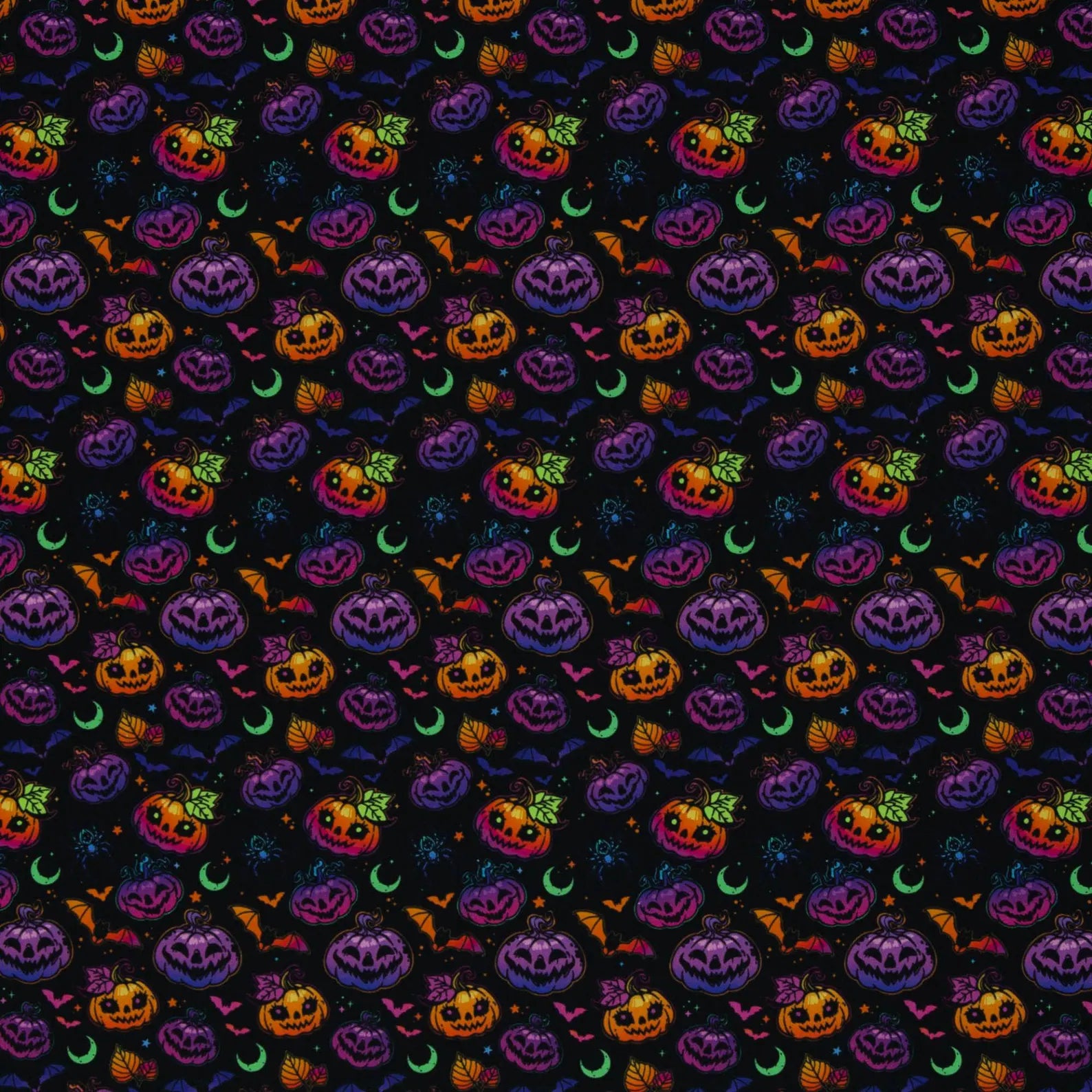 Baumwolle Webware - Halloween - Kürbis (Meterware ab 0.50m)