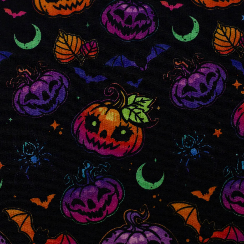 Baumwolle Webware - Halloween - Kürbis (Meterware ab 0.50m)