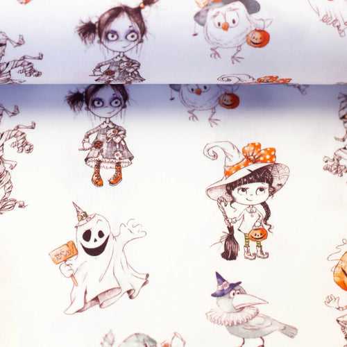 Baumwolle Webware - Halloween - Mumie (Meterware ab 0.50m)
