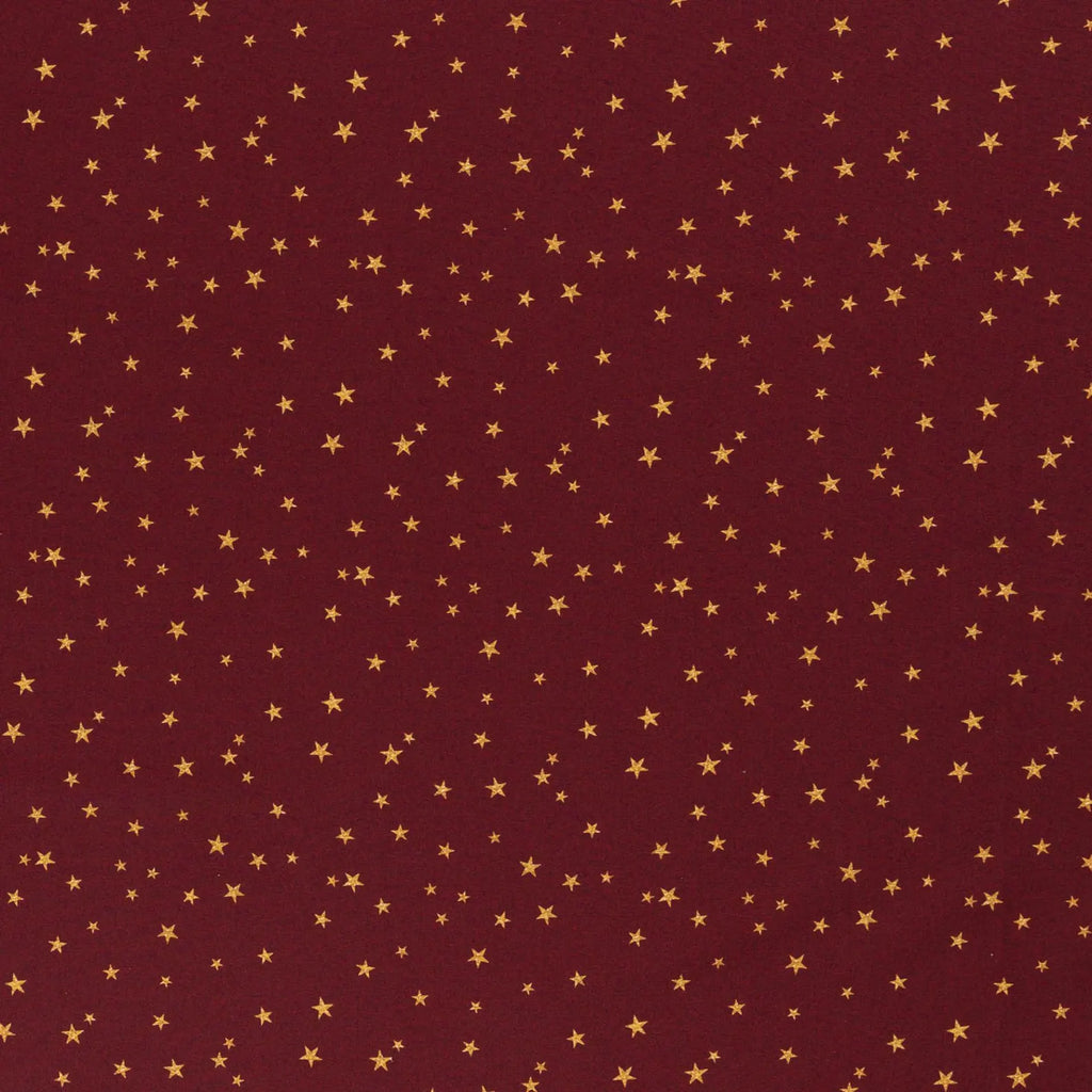 Baumwolle Webware - Sterne bordeaux - Weihnachten (Meterware ab 0.50m)