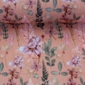 Rippjersey Stoff - Blumen - Altrosa (Meterware ab 0.50m)