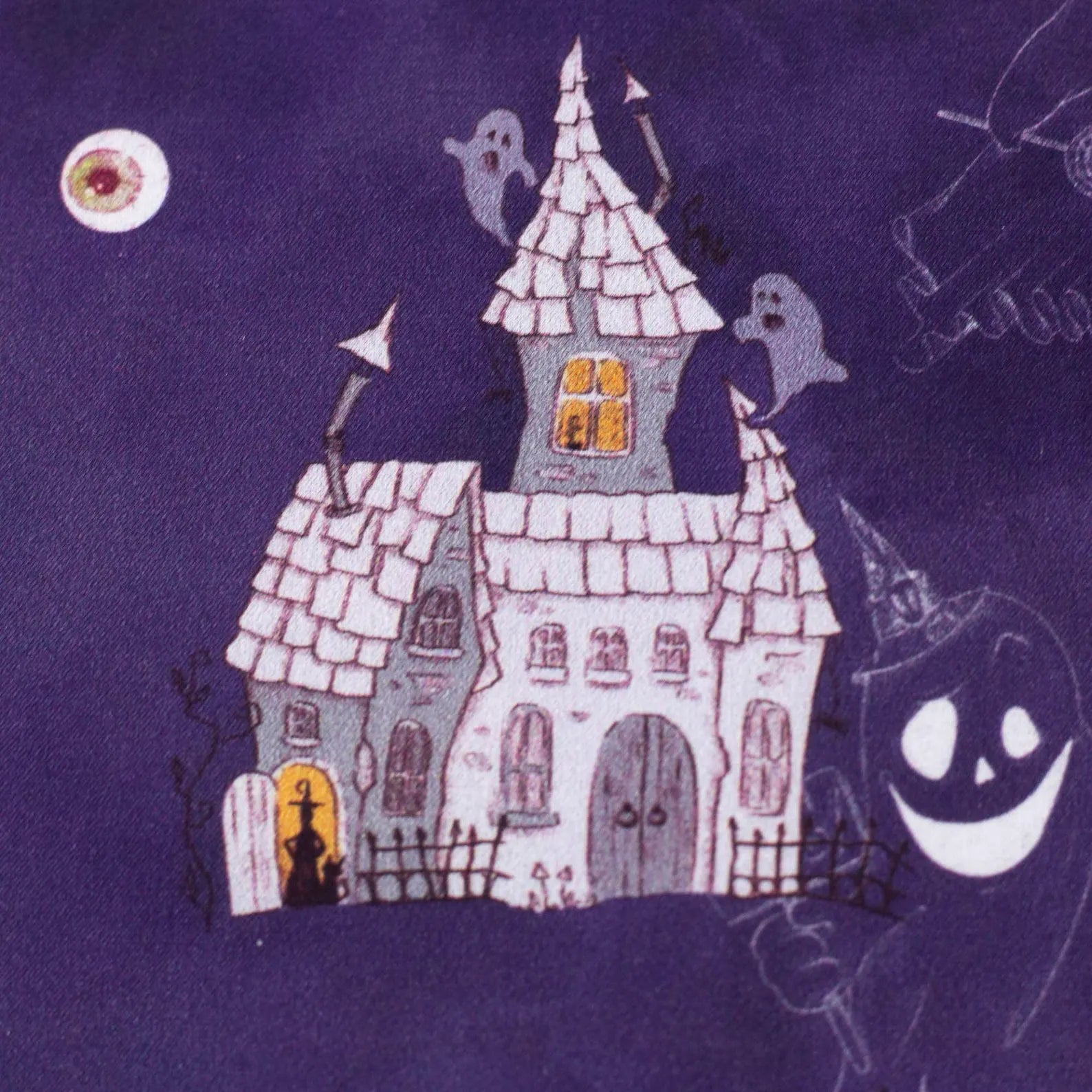 Baumwolle Webware - Halloween - Geisterschloss (Meterware ab 0.50m)