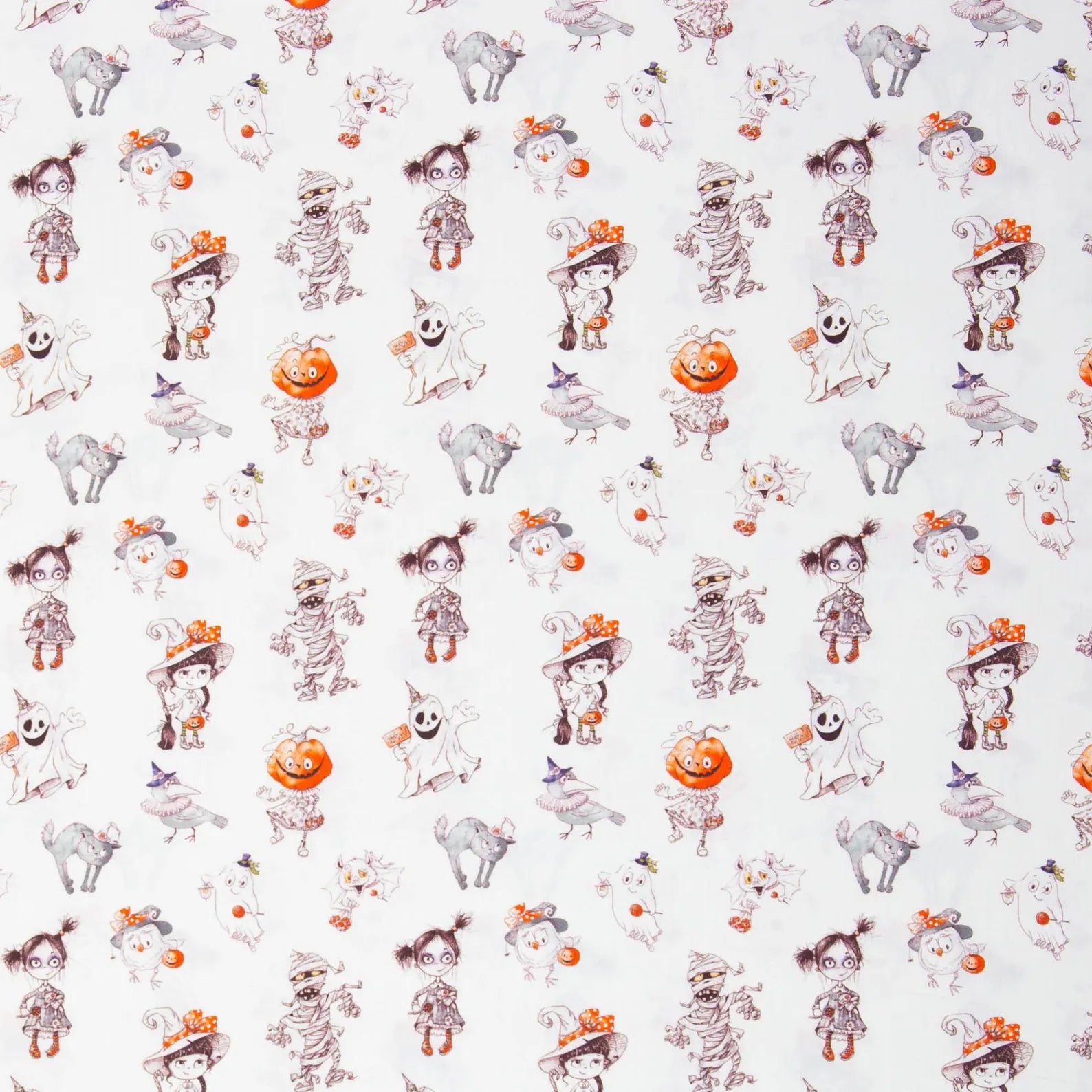 Baumwolle Webware - Halloween - Mumie (Meterware ab 0.50m)