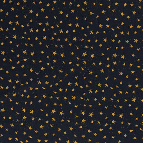 Baumwolle Webware - Sterne schwarz - Weihnachten (Meterware ab 0.50m)