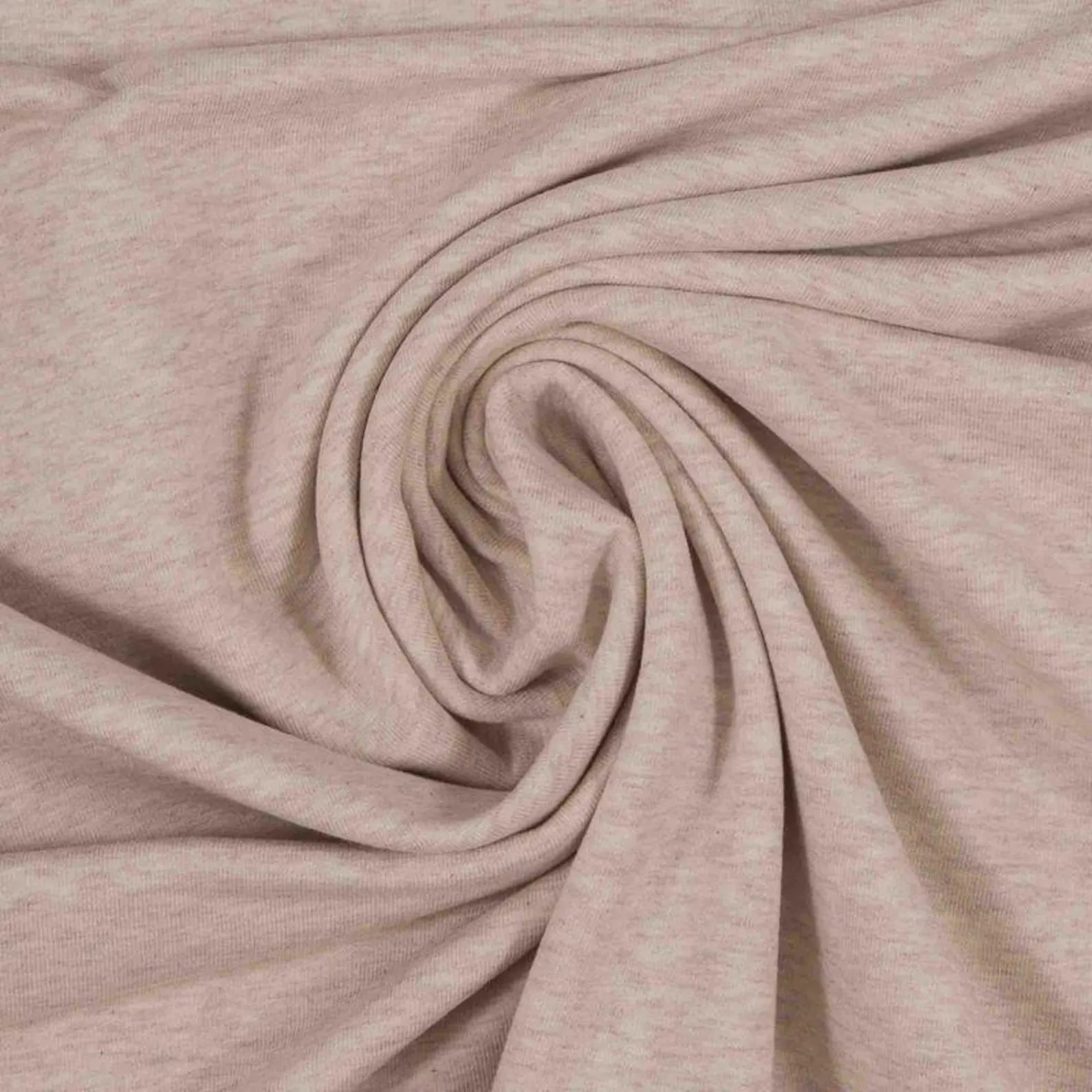 Sweat Stoff - Uni - Beige meliert (Meterware ab 0.50m)