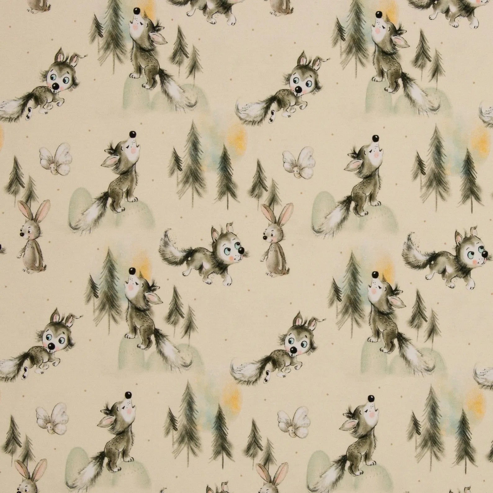 Jersey Stoff - Jerry - Wolf (Meterware ab 0.50m)