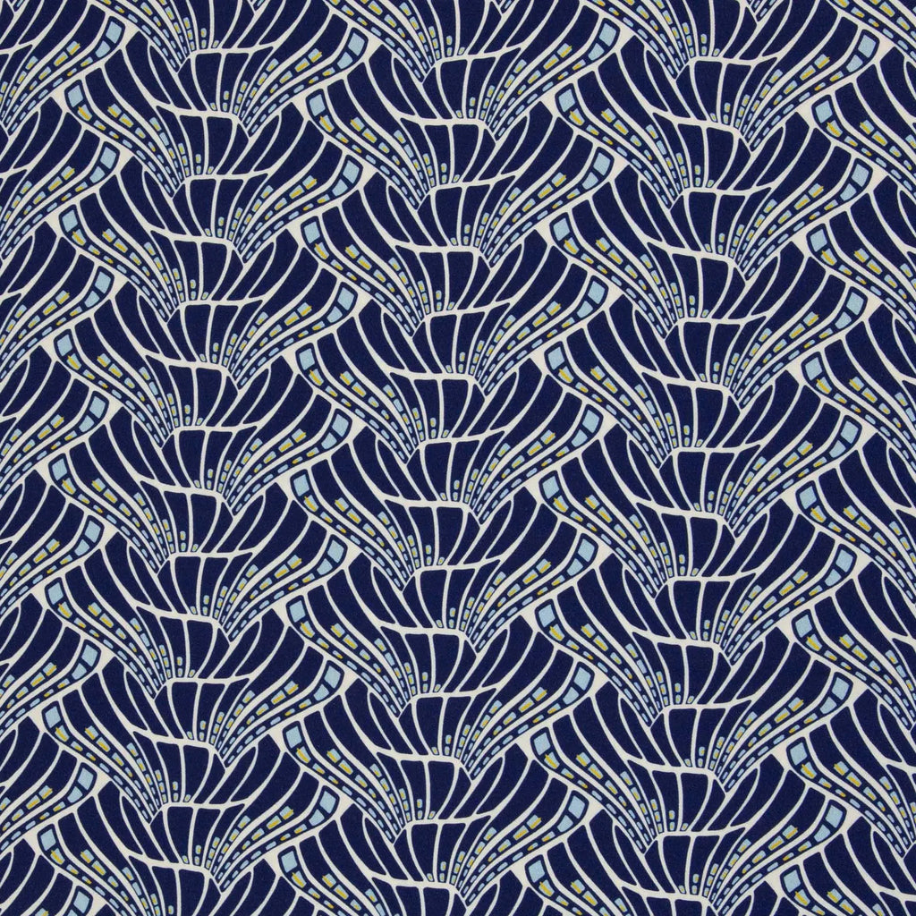 Viskose Webware - Vienna Coral by Bienvenido - Blau  (Meterware ab 0.50m)