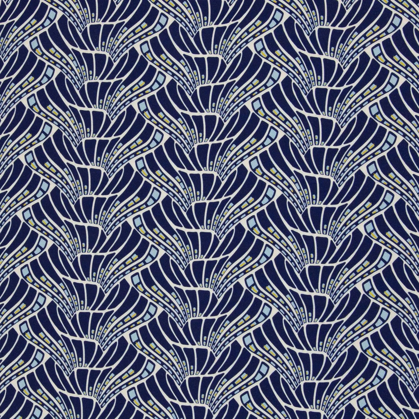 Viskose Webware - Vienna Coral by Bienvenido - Blau  (Meterware ab 0.50m)