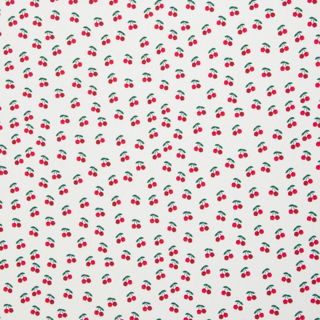 Rippjersey Stoff - Geseke Kirschen (Meterware ab 0.50m)