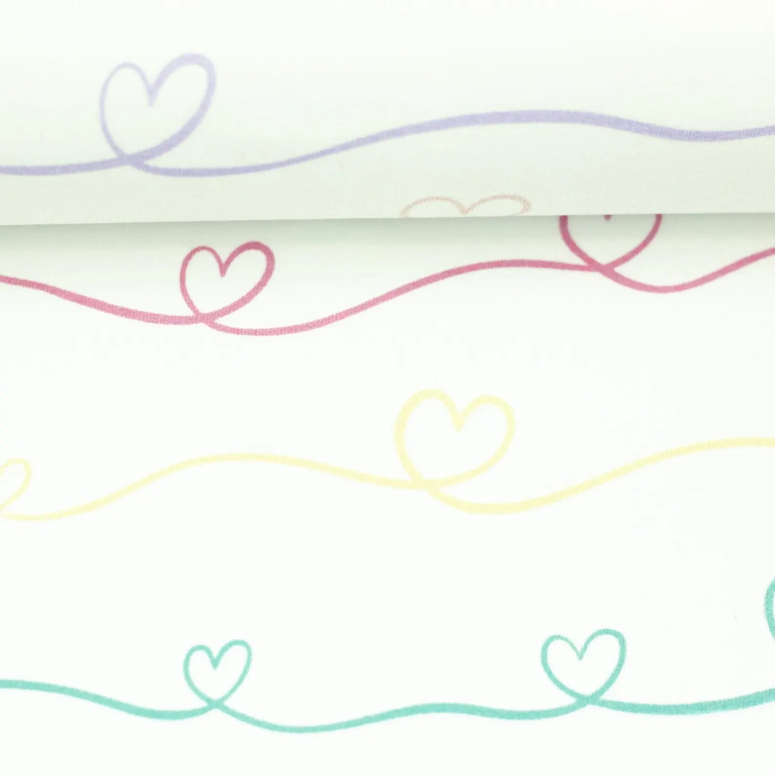 Jersey Stoff - Scribble Hearts by Mrs Mint - Weiß (Meterware ab 0.50m)