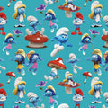 Jersey Stoff - Schlümpfe/Smurfs - Blau (Meterware ab 0.50m)