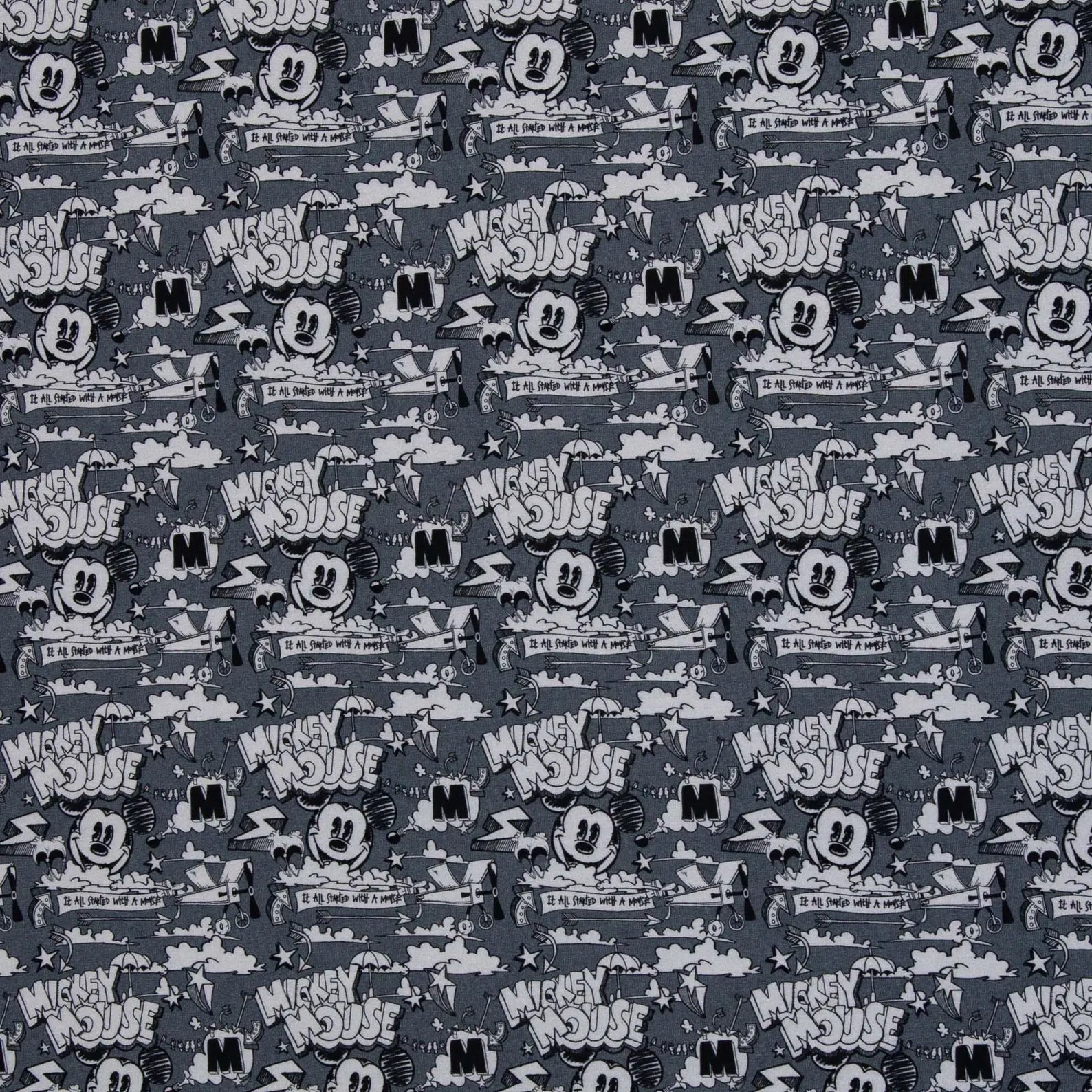 Disney Jersey Stoff - Mickey Mouse (Meterware ab 0.50m)