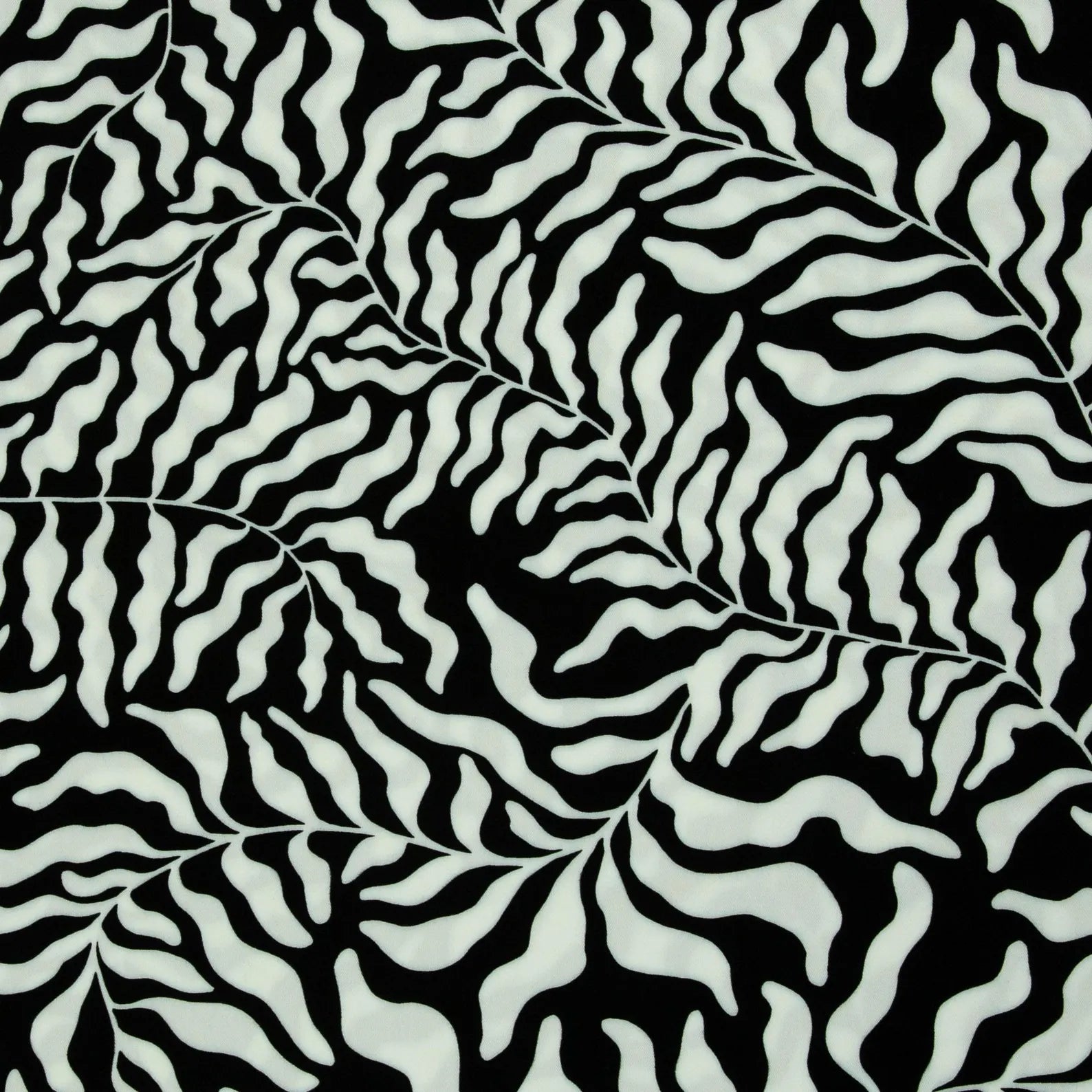 Viskose Webware - Dancing Algae by Thorsten Berger - Schwarz (Meterware ab 0.50m)