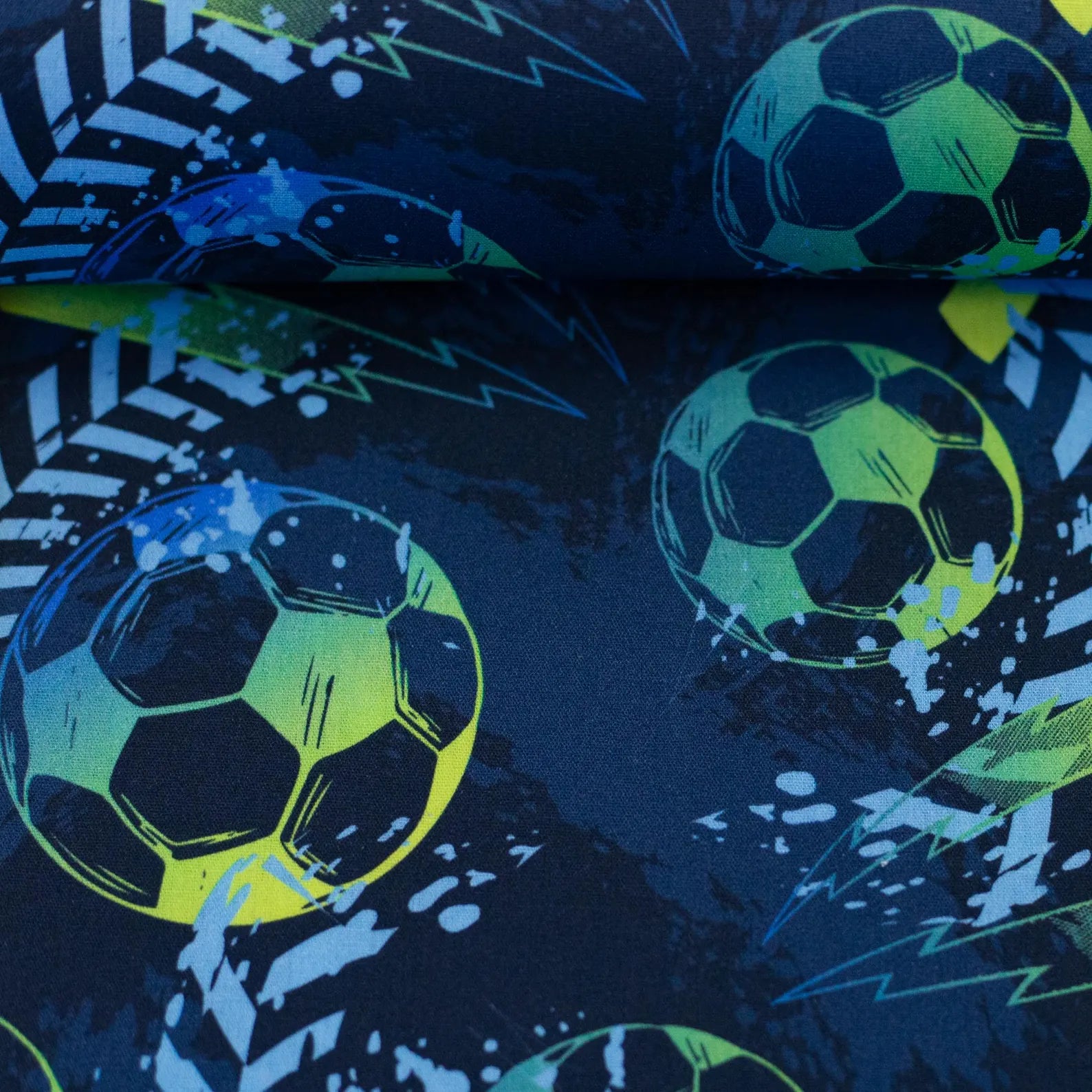 Baumwoll Webware - Fußball (Meterware ab 0.50m)