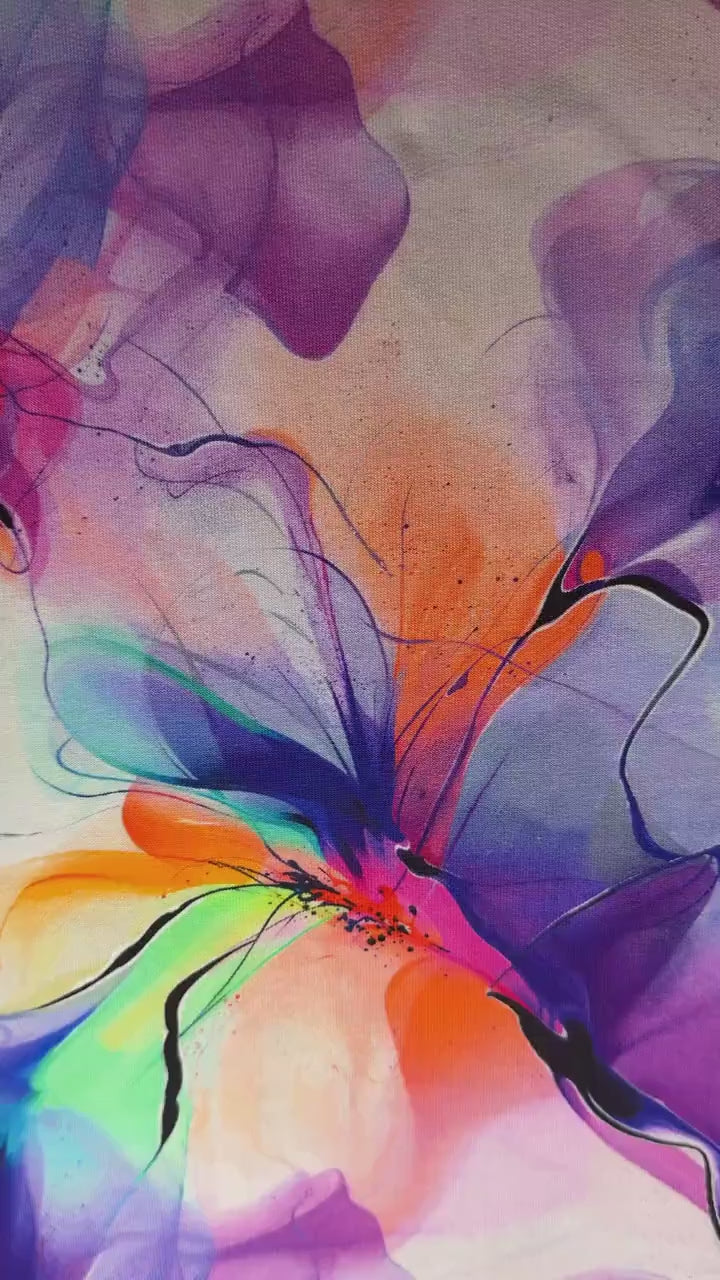 French Terry - Aquarell Flowers (Meterware ab 0.5m)