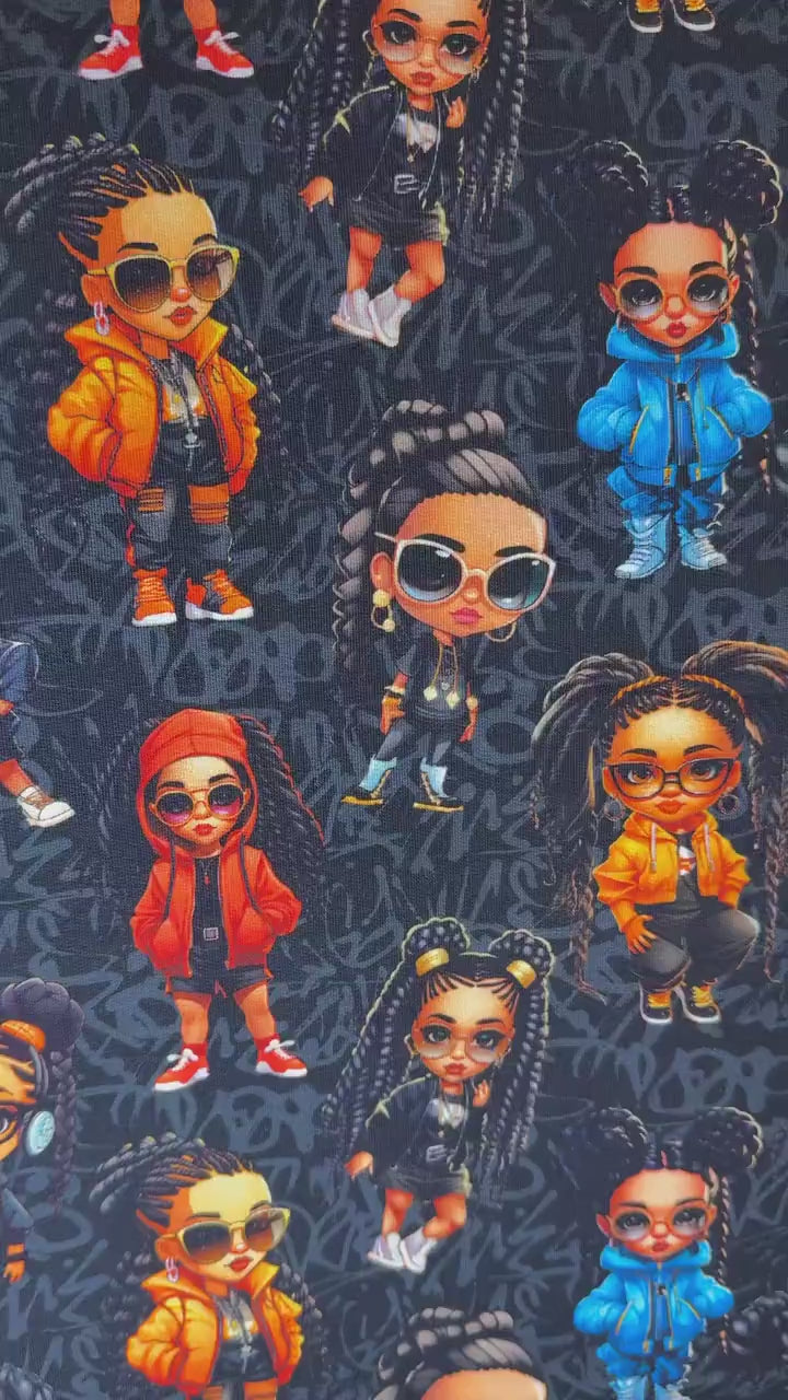 French Terry - Cool Girls (Meterware ab 0.5m)