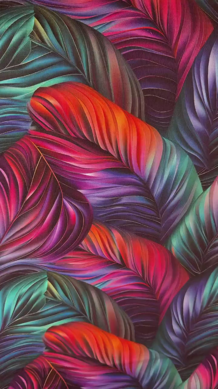 French Terry - Rainbow Palm (Meterware ab 0.5m)