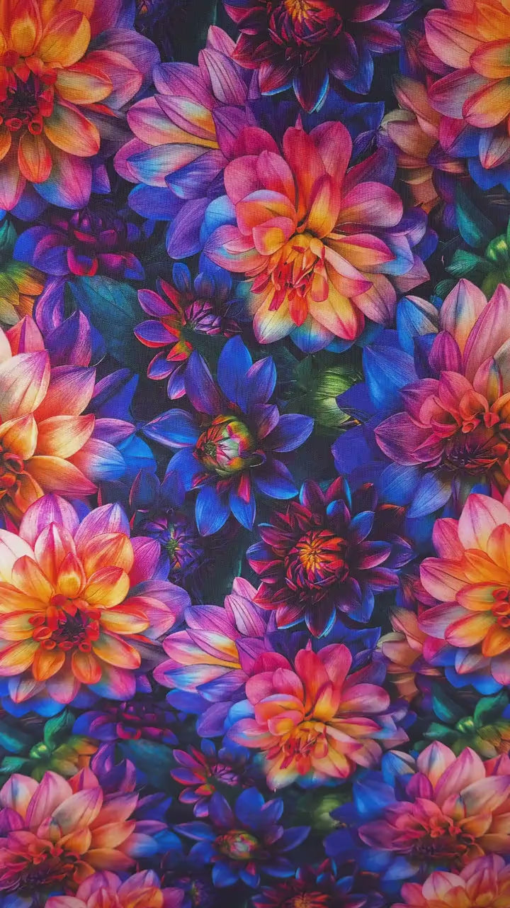 French Terry - Flower Power (Meterware ab 0.5m)