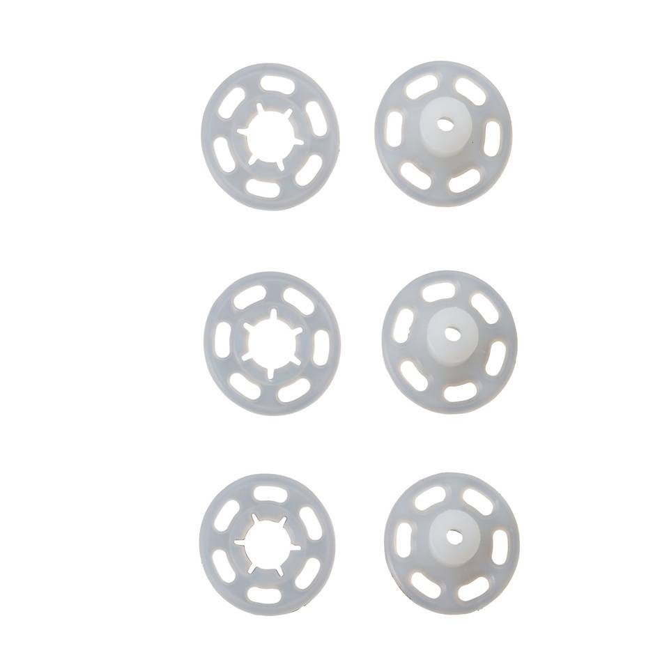 Annäh-Druckknöpfe, 10mm, transparent, 18 Stück Annäh-Druckknöpfe, 10mm, transparent, 18 Stück