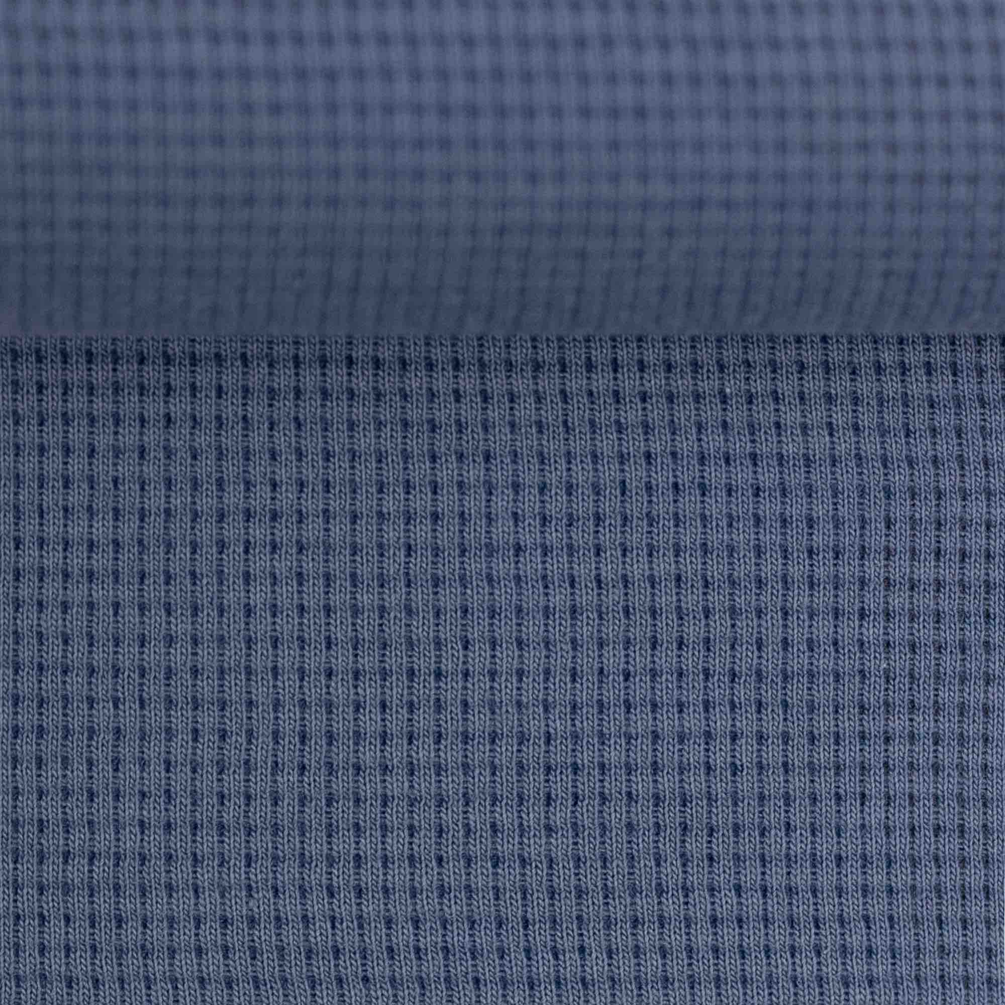Waffeljersey - jeansblau (Meterware ab 0.50m)