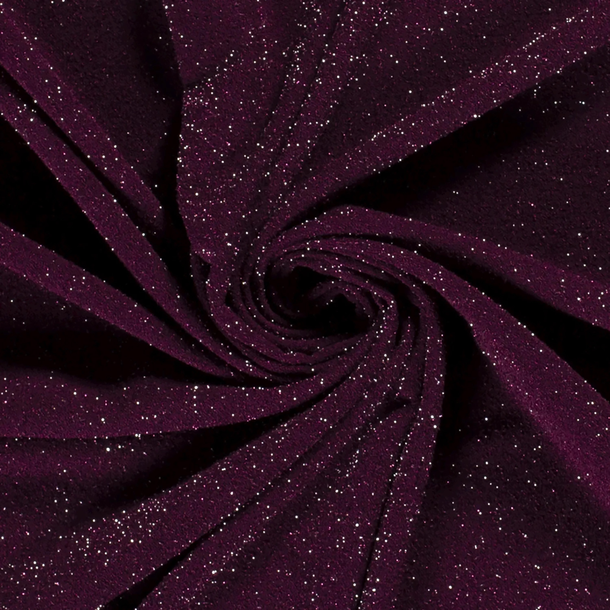 Polyester Jersey - Glitzer - bordeaux (Meterware ab 0.50m)