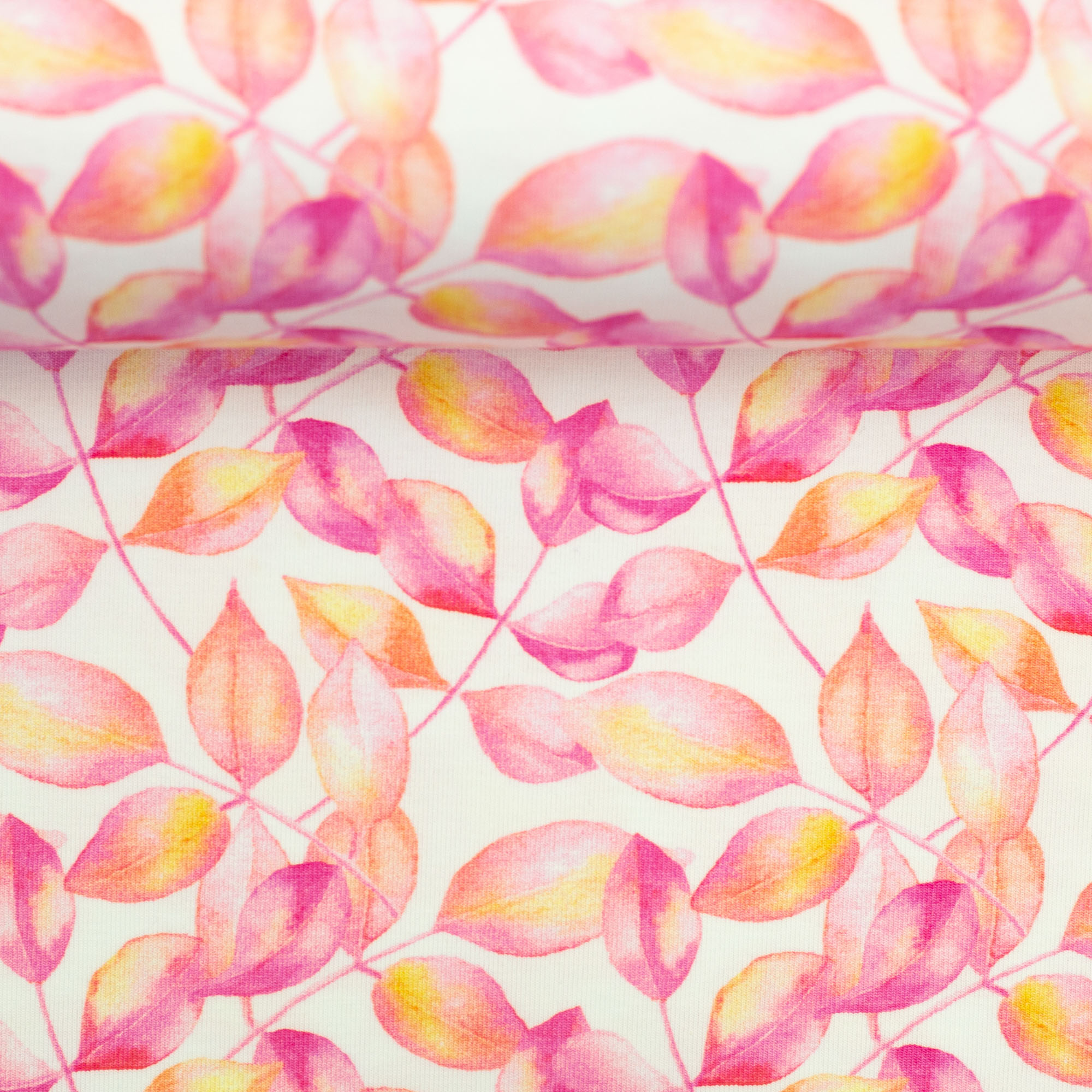 Baumwolljersey - Theo - Floral rosa (Meterware ab 0.50m)