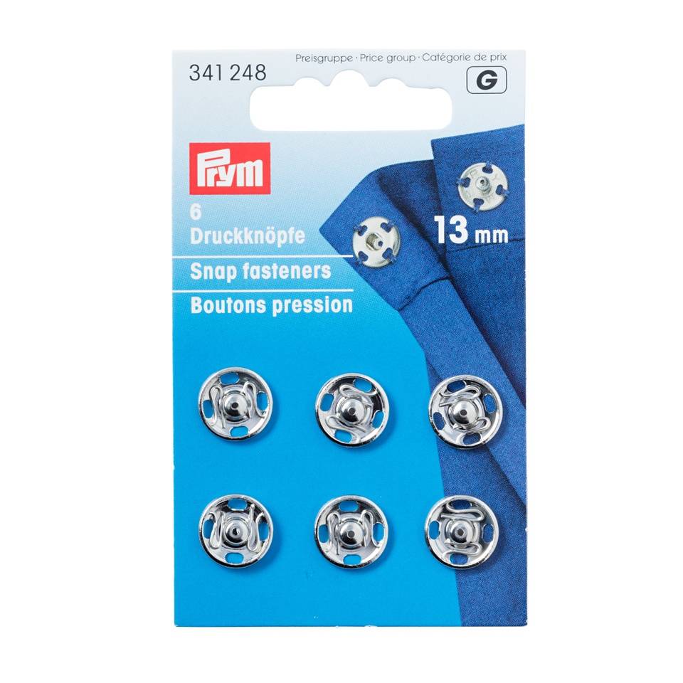 Annäh-Druckknöpfe, 13mm, silberfarbig Annäh-Druckknöpfe, 13mm, silberfarbig